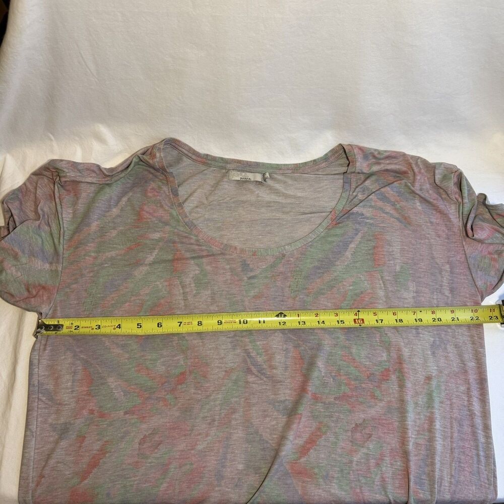 Prana Polyjungle Watercolor Tye Dye Top Women's Shirt Size Large - Picture 5 of 6